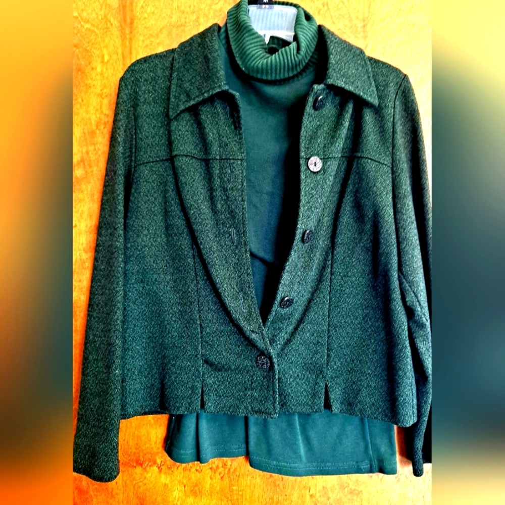 Heather Green Jacket and top
